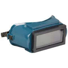 Fixed-front welding goggles with a green frame and W5 shade designation. The 2 in x 4-1/4 in viewing area provides eye protection during welding and cutting operations. Suitable for light to medium welding tasks where shade W5 offers protection against UV and IR radiation.