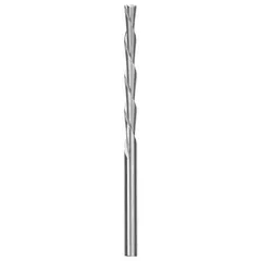 High-speed steel cut-out tool routing bits for cutting openings in drywall, plywood, and cement board. Each bit has a 1/8 in drill bit diameter and 1-7/16 in cutting depth. Pack of 5.