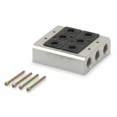 Kit Manifold ARO: 2 Port Katup, Badan Samping, 15°F hingga 122°F, 45 psi hingga 140 psi - ARO MaxAir Series Manifolds & Bases