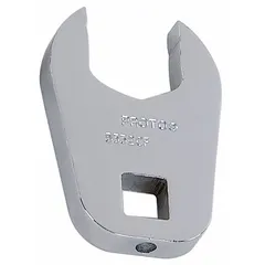 This metric open end crowfoot wrench has a 22 mm head size and a 1/2 in drive. It is made of alloy steel with a chrome finish. Designed for use with standard ratchets and torque wrenches, it allows access to fasteners in confined spaces where conventional sockets or wrenches cannot reach.