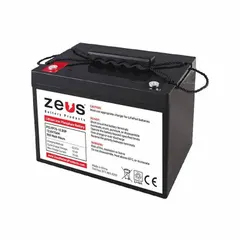 This 12.8V DC Lithium Iron Phosphate (LiFePO4) sealed battery delivers 75 Ah capacity in a maintenance-free, deep-cycle design. The ABS housing and M8 terminal connection suit stationary or mobile applications such as backup power, solar energy storage, and industrial equipment. Dimensions: 10.24 inches height, 6.69 inches width.