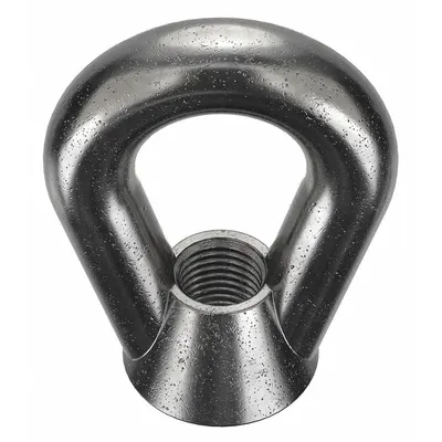 KEN FORGING Mur Mata: Ulir 1 1/2"-6, Baja, Oksida Hitam, Oval, Diameter Dalam 2 1/2 in - Steel Eye Nuts