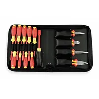WIHA Insulated Tool Kit: Insulated, 14 Total Pcs, Drivers and Bits/Pliers, Tool Case (MPN 32192)