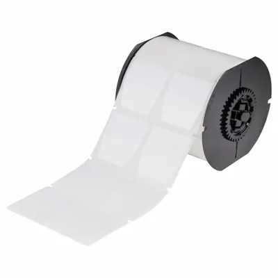 Label Bendera BRADY: Berbentuk V, 1 29/32 in x 2 in, Poliester, Putih ( Mengkilap ) - Brady Rectangular Flag Precut Label Rolls