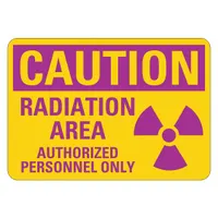 Radiation Sign: Aluminum, Mounting Holes Sign Mounting, 7 in x 10 in Nominal Sign Size (MPN LCU1-0015-NA_10x7)
