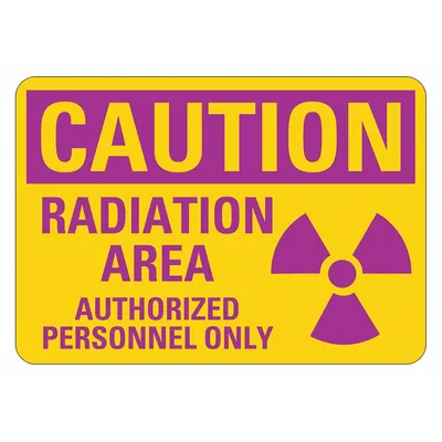 LYLE Tanda Radiasi: Aluminium, Lubang Pemasangan Pemasangan Tanda - Caution: Radiation Area Authorized Personnel Only Signs