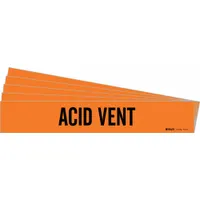 Pipe Marker: Acid Vent, Orange, Black, Fits 2 1/2 to 7 7/8 in Pipe O.D., 1 Pipe Markers, 5 PK (MPN 7319-1-PK)