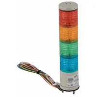 SCHNEIDER Tower Light Assembly: 4 Tier, Blue/Green/Orange/Red, No Sounder Tier, 40 mm Overall Dia (MPN XVC4B4K)