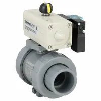 HAYWARD FLOW CONTROL Pneumatically Actuated Two-Way Ball Valve: 1 1/2 in, CPVC, Air to Air (MPN PSDTBH215STEA8)