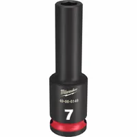 MILWAUKEE Deep Impact Socket: 3/8 in Drive Size, Metric, 7 mm Socket Size, 6-Point, Deep, Friction (MPN 49-66-6149)
