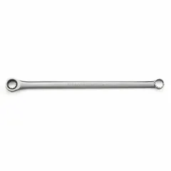 This metric double end 12-point ratcheting box end wrench is designed for tightening and loosening fasteners in confined spaces. The ratcheting action allows continuous turning without repositioning the tool, improving efficiency in mechanical and assembly tasks.