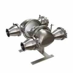 This GRACO AODD pump is USP Class VI compliant for pharmaceutical and bioprocessing applications. It features a 4-inch Tri-Clamp connection, stainless steel check valves and seats, and a PTFE diaphragm with EPDM backing. The pump delivers 90 gpm flow and a maximum head of 277 ft, suitable for sterile or corrosive fluids in sanitary systems.