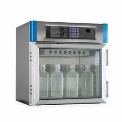 This BLICKMAN benchtop warming cabinet features a digital screen for precise temperature control and a glass door for visual monitoring without heat loss. It is designed for countertop use in settings such as healthcare facilities, hospitality, and salons for warming towels, linens, or medical supplies. Overall dimensions: 24 inches wide by 20 5/8 inches deep.