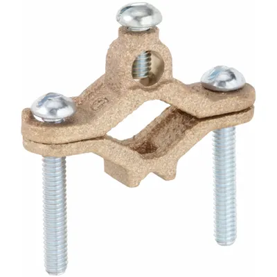 Konektor Pembumian BURNDY: Perunggu, Pipa 1/2 in hingga 1 in, Konektor Junior - Pipe Ground Clamps