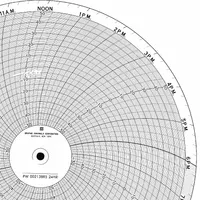 GRAPHIC CONTROLS Circular Paper Chart: Honeywell, -250°F to 150°F, BN 24001661-042, Temp°F, 100 PK