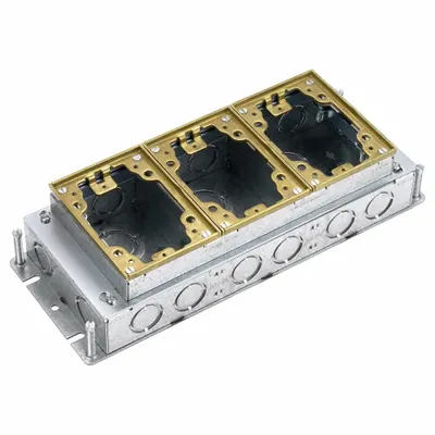 HUBBELL WIRING DEVICE-KELLEMS Kotak Lantai: Persegi Panjang, 34 cu in Kapasitas - Steel Electrical Floor Boxes