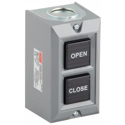 Stasiun Kontrol Dayton: (2) Tombol Tekan, 0 Lampu Pilot, 2NO, Buka/Tutup - Push-Button Control Stations