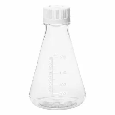 Labu Plastik: Erlenmeyer, Polikarbonat, 500 mL, Steril - Plastic Erlenmeyer Flasks