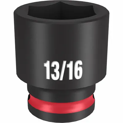 MILWAUKEE Soket Impact Standar: Ukuran Penggerak 3/8 in, SAE, Ukuran Soket 13/16 in, 6-Point - 3/8" Drive Impact Sockets