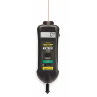 EXTECH Laser Tachometer: +/-0.05% RPM Accuracy, 0.1 RPM, 19,999 RPM Max Contact RPM, LCD (MPN 461995)