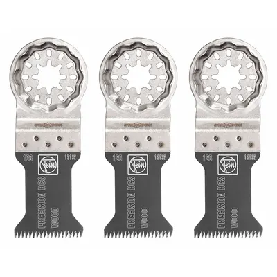 Bilah Alat Osilasi FEIN: Lebar Bilah 1 1/8 in, Panjang Keseluruhan 3 13/16 in, Pemotongan Presisi - Starlock Mounted Blades