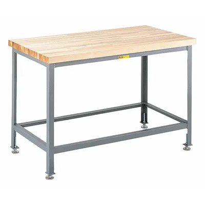 LITTLE GIANT Meja Kerja: Tinggi Dapat Disesuaikan, Butcher Block, 72 in x 30 in - Butcher-Block-Top Worktables