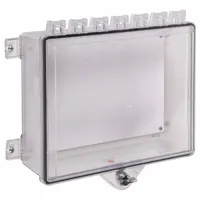 This clear polycarbonate wall-mount guard is designed to protect indoor keypads from vandalism and accidental damage. Rated NEMA 4X, it includes mounting hardware for surface mounting. Overall depth is 8 7/8 in