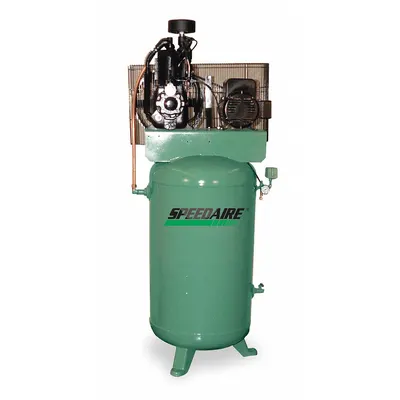 SPEEDAIRE Kompresor Udara Listrik: 5 hp, 2 Tahap, Vertikal, 80 gal, 16.5 cfm, 175 psi - Pressure Lubricated Stationary Electric Air Compressors