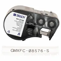 Combined Label and Ribbon Cartridge: 3/8 in, 16 ft, Cryogenic Autoclavable Nylon, Black on White (MPN M4C-375-499)