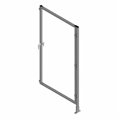 FAZTEK Sistem Rangka T-Slot Pintu: Tambahan, Abu-abu, Ayun Kanan, Tinggi 72 in x Lebar 37 1/2 in x Dalam 5 1/2 in - Clear Plastic Door Add-On Kits