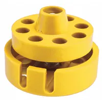 Twist-lock cable lockout device with a yellow nylon body for isolating energy sources during maintenance. Cable not included. Suitable for use with user-supplied cables to secure lockout points