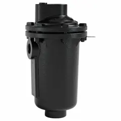 Angled-connection vertical-discharge air vent with top port, 1/2 in FNPT connection, for steam service. Cast iron body rated for 146 psi maximum pressure and 450°F maximum temperature. Automatically releases air and non-condensable gases from steam piping and equipment to improve heat transfer and prevent air binding.