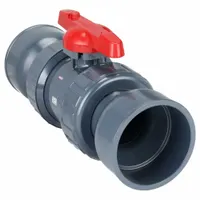 ASAHI Manual Two-Way Ball Valve: 6 in, PVC, Straight, Socket x Socket, 150 psi Max. Pressure (CWP) (MPN 111605060)
