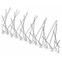BIRD BARRIER Bird Repellent Spikes: Std, Plastic Base, Silver, 25 ft Overall Lg, 5 in Overall Wd (MPN BP-F225)