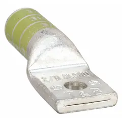 One-hole compression lug for terminating 2/0 AWG solid or stranded aluminum wire. Long-type aluminum body with 5/16 in stud size. Used in power distribution, switchgear, and motor control centers.