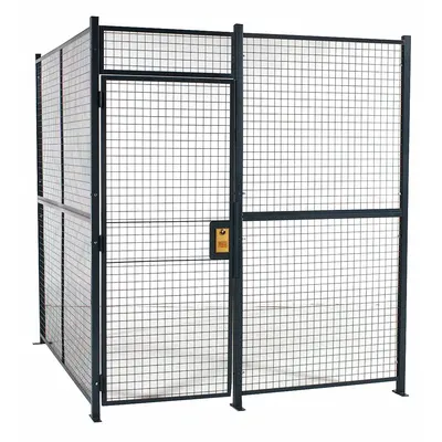 RAPIDWIRE Kandang Partisi Las: 16 ft L x 16 ft D 8 ft T, Abu-abu, 4 Sisi - WireCrafters Welded-Wire