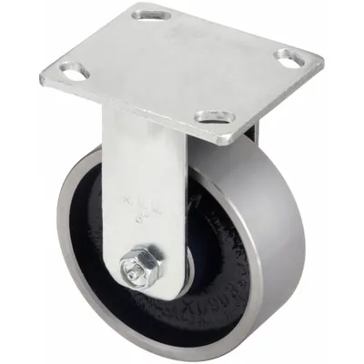 RWM Roda Caster Pelat: Kaku, Baja, Diameter Roda 5 in, Lebar Roda 2 in, Tinggi Pemasangan 6 1/2 in - Medium-Duty General-Purpose Kingpinless Plate Casters