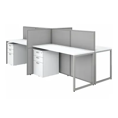 BUSH BUSINESS FURNITURE Stasiun Kerja Kubik Modular: 45 in Tinggi Keseluruhan, 119 in Lebar Keseluruhan - Office Cubicles with Privacy Panels