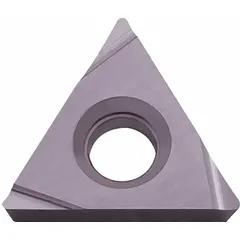 This triangle (T) indexable turning insert is made from PVD carbide. It is used for turning and finishing operations on steel, stainless steel, and cast iron in medium to light machining applications.