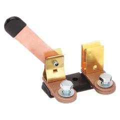 This in-line knife blade switch disconnects the battery from a 12V electrical system, preventing parasitic drain during storage or servicing. It is commonly used on vehicles, boats, and industrial equipment where a quick, manual battery isolation is needed. The switch features brass contacts and is rated for 12V maximum voltage.