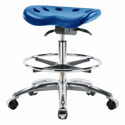 Tractor Stool: Polyurethane, Ht Range 20 in to 28 in, 17 in Seat Wd, 14 in Seat Dp - Polyurethane Lab Stools