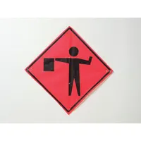 Roll Up Traffic Sign: 48 in x 48 in Nominal Sign Size, Polyester/PVC, 0.015 in, W20-7 MUTCD, Orange (MPN 669-C/48-EMO-FS)