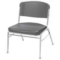 ICEBERG Stacking Chair: Plastic Seat, Steel Frame, Seat Color Charcoal, Frame Color Silver, Armless (MPN 64127)