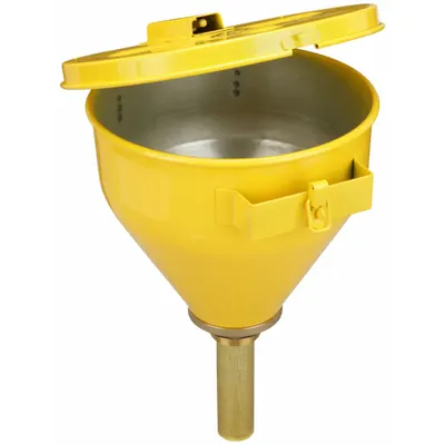 Corong Penutup Sendiri JUSTRITE: Penutup Sendiri, Kuning / Kuning, 6 in - Drum Funnels