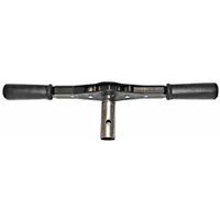 This ratcheting cross handle is a carbon steel accessory for manual soil augers. Its 18-inch overall length provides leverage for turning augers into the ground during soil sampling in agricultural, environmental, and geotechnical fieldwork