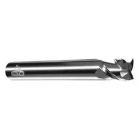This carbide square end mill is designed for fast cutting in aluminum and non-ferrous materials. It features a 1/2" mill diameter, 1-1/2" length of cut, 4" overall length, and 3 flutes. Suitable for high-speed material removal in milling applications