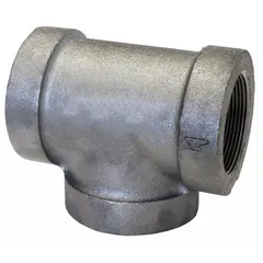 Medium-pressure threaded pipe tee with 4-inch connections on all three branches. Class 300 rated for a maximum operating pressure of 600 psi at 150°F. Used to split or combine flow in piping systems for steam, water, or gas applications.