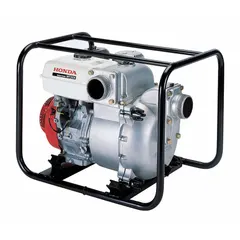 Engine-driven trash pump with 8 2/5 hp recoil-start engine. Cast iron/stainless steel volute, 3 in MNPT inlet and outlet. Delivers 296 gpm at 20 ft of head. Includes hose clamps and strainer. Suitable for dewatering applications handling solids-laden water, mud, and debris.