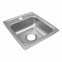 JUST MANUFACTURING Bowl Drop-In Sink: 17 1/2 in Overall Lg, 15 in Overall Wd, 6 1/2 in Bowl Dp (MPN SLFADA1815A652-J)