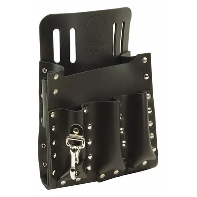 KLEIN TOOLS Kantong Alat: Untuk Lebar Sabuk Maks 2 in, 6 Kantong, Hitam - Leather Tool Pouches